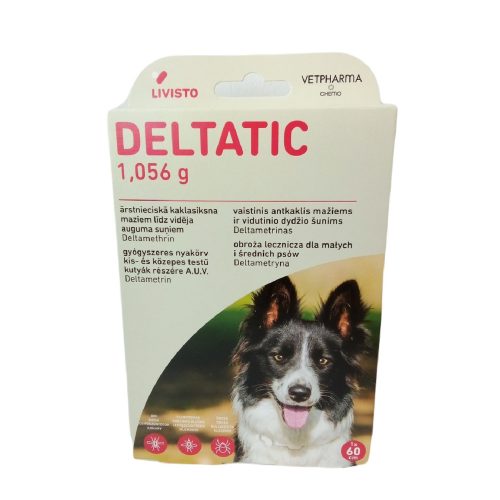 Deltatic 60 cm gyógyszeres nyakörv kis-és közepes testű kutyák részére A.U.V.