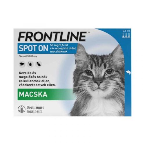 FRONTLINE SPOT ON 50 mg/0,5 ml rácsepegtető oldat macskáknak -3X