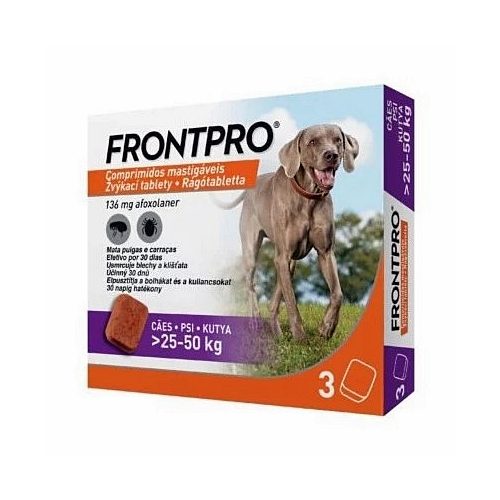 FRONTPRO Rágótabletta kutyáknak Large 25-50kg 3x136mg