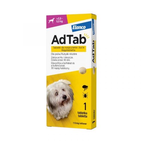 AdTab 112 mg rágótabletta kutyáknak (2,5-5,5 kg) A.U.V.