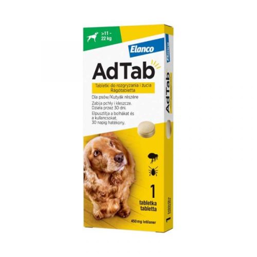 AdTab 450 mg rágótabletta kutyáknak (11-22 kg) A.U.V.