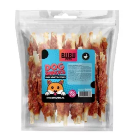 BUBU Pets Kacsahússal betekert bőrpálca - 500g
