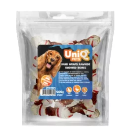 Uniq Pets - Kacsahússal betekert bőrmasni (10cm) 500G